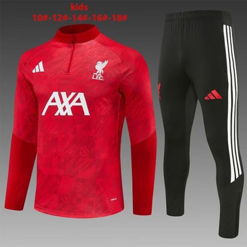 Youth 2026-2027 Liverpool Red Soccer Training Sweater and Pants Child Football Kit