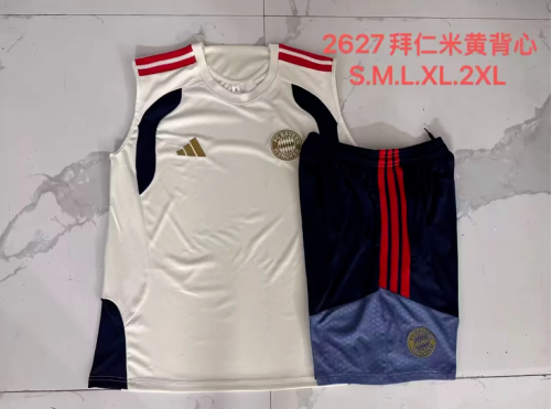 Adult Uniform 2026-2027 Bayern Munich Light Yellow Soccer Training Vest and Shorts Football Kits