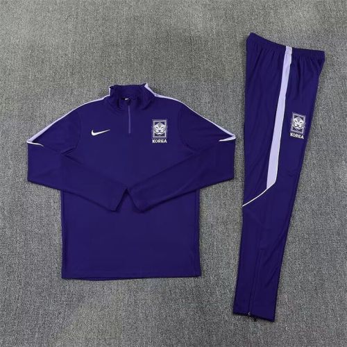 2026-2027 South Korea Purple Soccer Training Sweater Jacket Football Jacket and Pants
