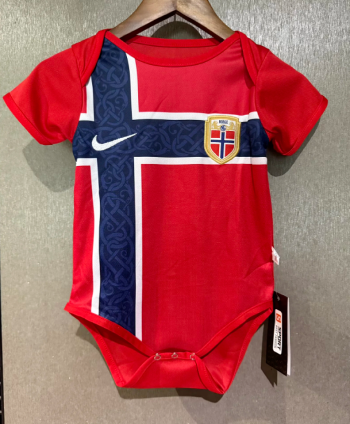Baby Cloth 2026-2027 Norway Home Soccer Jersey Baby Onesies