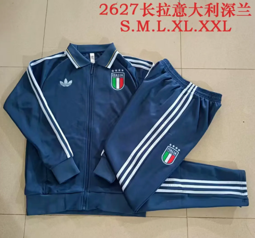 2026-2027 Juventus Dark Blue Soccer Tracksuit Jacket Football Jacket and Pants