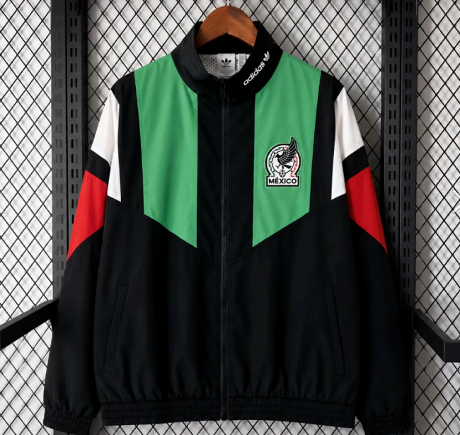 2026 Mexico Black/Green Soccer Windbreaker Jacket Football Jacket