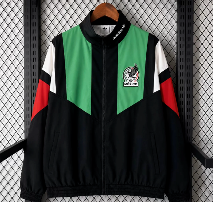 2026 Mexico Black/Green Soccer Windbreaker Jacket Football Jacket