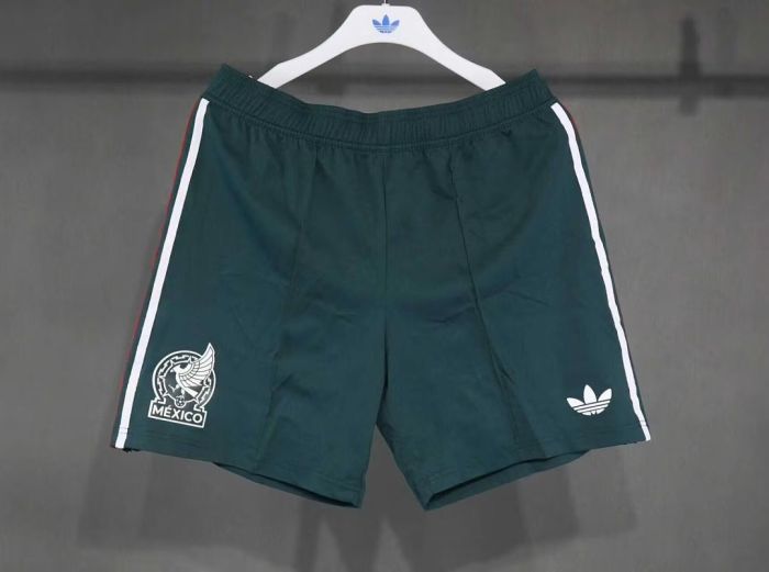 Player Version 2026 Mexico Away Green Soccer Shorts Football Shorts