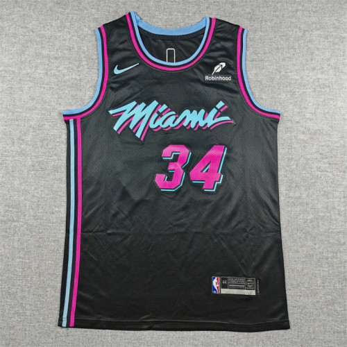 City Edition Miami Heat ANTETOKOUNMPO 34 Black NBA Jersey Basketball Shirt