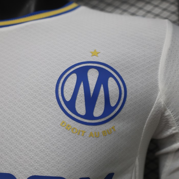 Long Sleeve Player Version 2026-2027 Olympique de Marseille Home Soccer Jersey Football Shirt