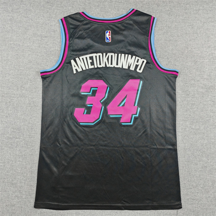 City Edition Miami Heat ANTETOKOUNMPO 34 Black NBA Jersey Basketball Shirt