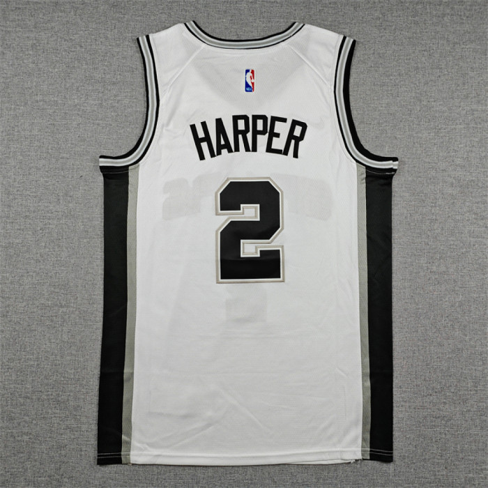 San Antonio Spurs 2 HARPER White NBA Jersey Basketball Shirt