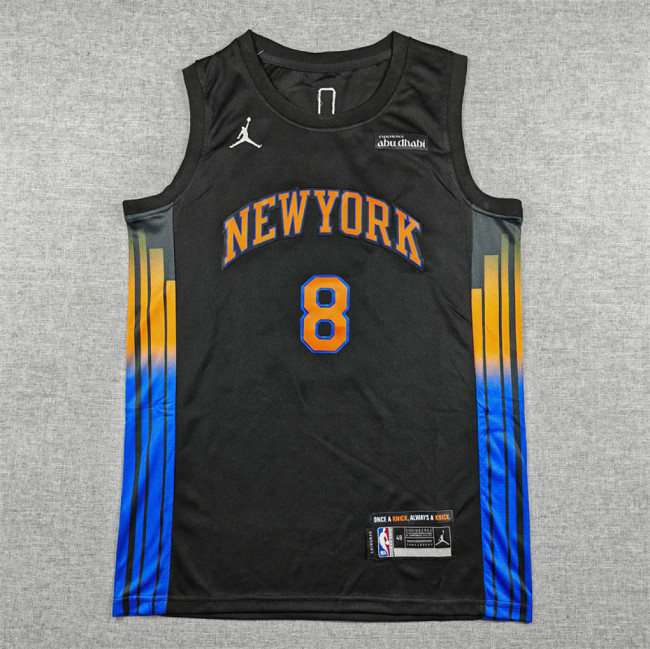 2026 Statement Edition New York Knicks ANUNOBY 8 Black NBA Shirt Men's Basketball Jersey