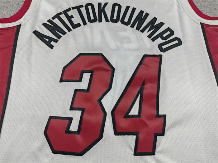 Miami Heat ANTETOKOUNMPO 34 White NBA Jersey Basketball Shirt