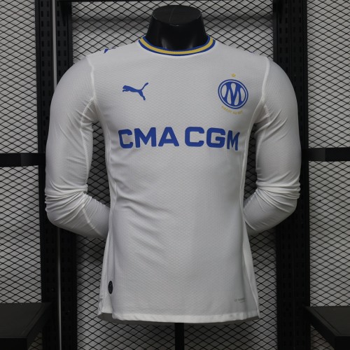 Long Sleeve Player Version 2026-2027 Olympique de Marseille Home Soccer Jersey Football Shirt