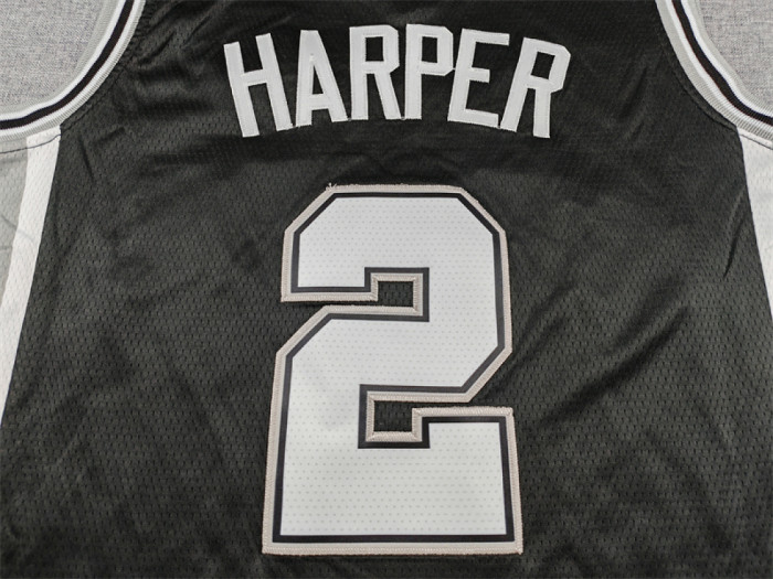 San Antonio Spurs 2 HARPER Black NBA Jersey Basketball Shirt