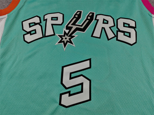 2023 City Edition San Antonio Spurs 5 CASTLE Green NBA Jersey Basketball Shirt