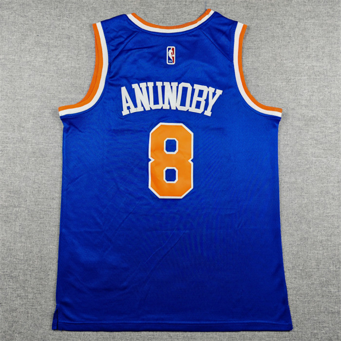New York Knicks ANUNOBY 8 Blue NBA Shirt Men's Basketball Jersey