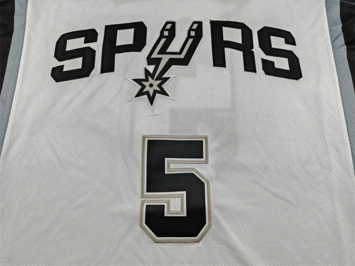 San Antonio Spurs 5 CASTLE White NBA Jersey Basketball Shirt