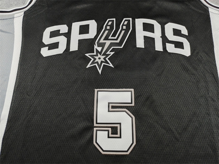 San Antonio Spurs 5 CASTLE Black NBA Jersey Basketball Shirt