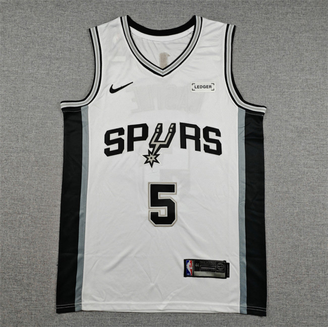 San Antonio Spurs 5 CASTLE White NBA Jersey Basketball Shirt
