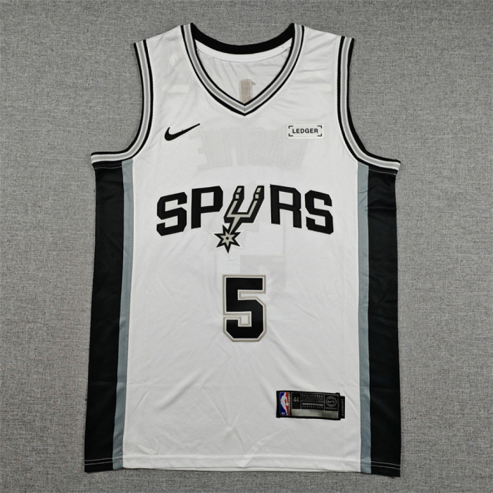 San Antonio Spurs 5 CASTLE White NBA Jersey Basketball Shirt