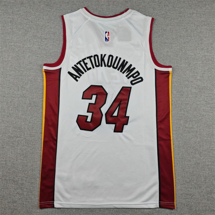 Miami Heat ANTETOKOUNMPO 34 White NBA Jersey Basketball Shirt