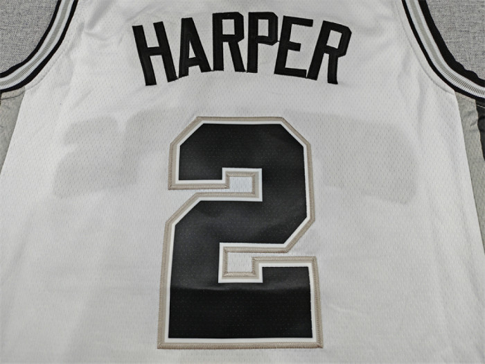 San Antonio Spurs 2 HARPER White NBA Jersey Basketball Shirt