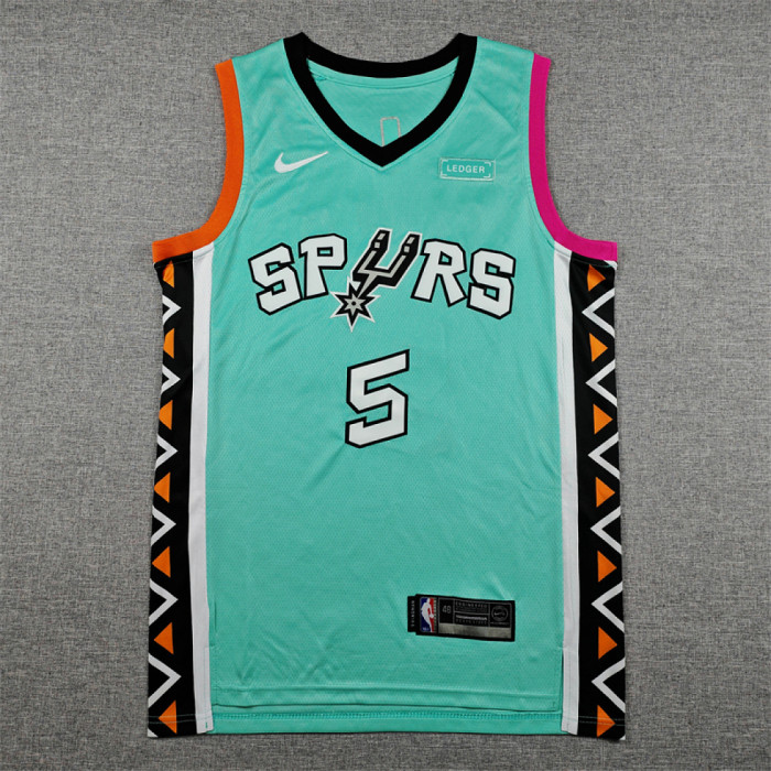 2023 City Edition San Antonio Spurs 5 CASTLE Green NBA Jersey Basketball Shirt