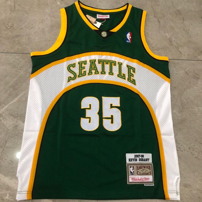 Mitchell&ness 2007-2008 Oklahoma City Thunder 35 DURANT Green NBA Jersey Child Seattle SuperSonics Basketball Shirt