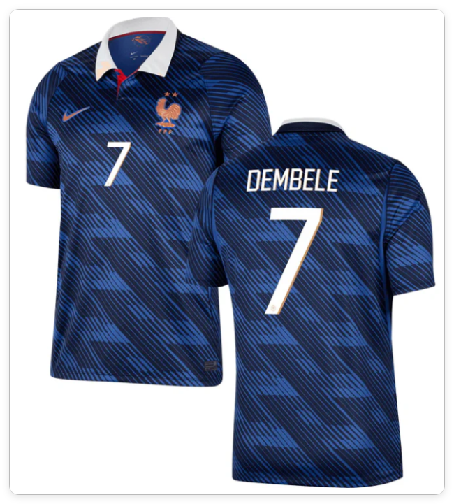 Player Version 2026 France 7 Ousmane Dembele Home Soccer Jersey Football Shirt