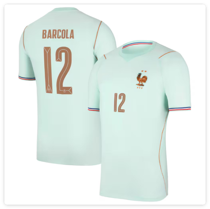 Player Version 2026 World Cup France Bradley Barcola 20 Away Soccer Jersey Football Shirt