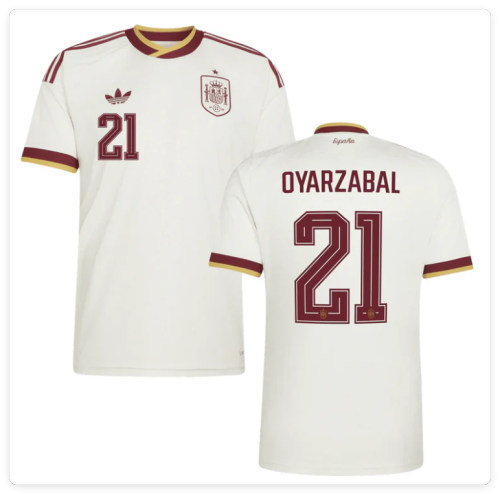 with FIFA World Cup Patch Player Version 2026 Spain 21 Oyarzabal Away Soccer Jersey España Camisetas de Futbol
