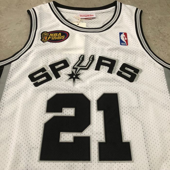 Mitchell&ness 1998-99 San Antonio Spurs DUNCAN 21 White Basketball Shirt NBA Jersey