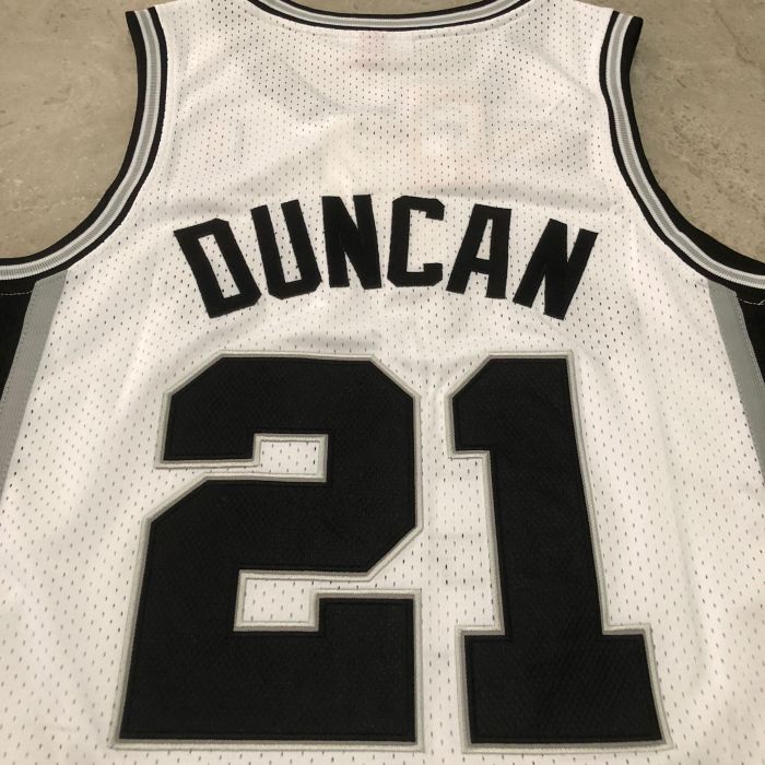 Mitchell&ness 1998-99 San Antonio Spurs DUNCAN 21 White Basketball Shirt NBA Jersey