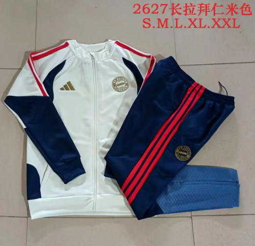 2026-2027 Bayern Munich Light Yellow Soccer Tracksuit Jacket Football Jacket and Pants