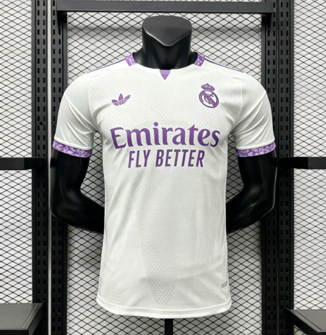 Player Version 2026-2027 Real Madrid White/Purple Soccer Jersey Real Football Shirt