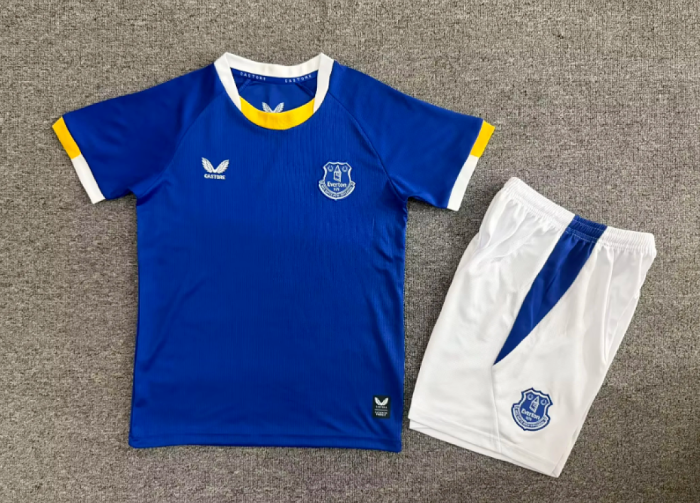 Youth Uniform Kids Kit 2026-2027 Everton Home Soccer Jersey Shorts Child Football Set