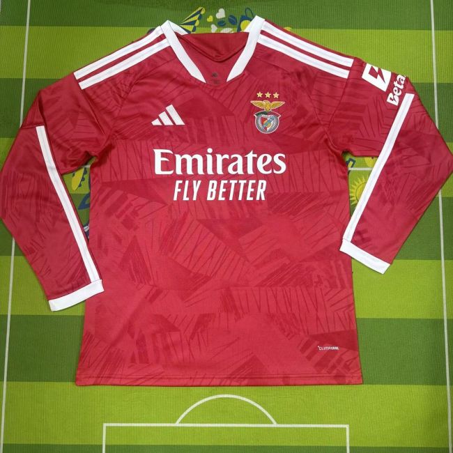 Long Sleeve Fan Version 2026-2027 Benfica Home Soccer Jersey LS Football Shirt