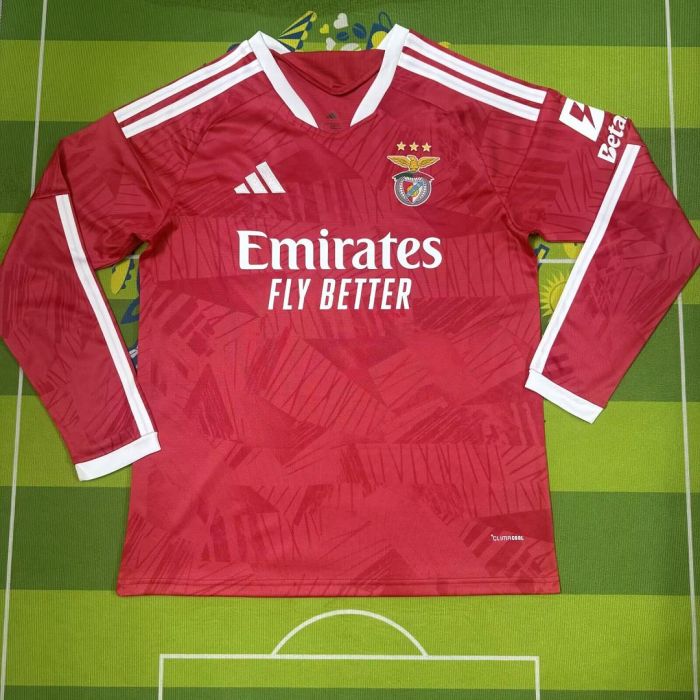 Long Sleeve Fan Version 2026-2027 Benfica Home Soccer Jersey LS Football Shirt