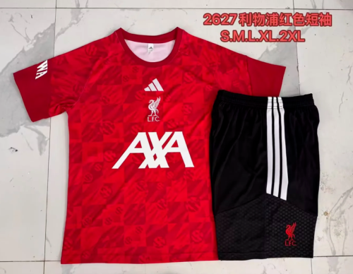 Adult Uniform 2026-2027 Liverpool Soccer Training Jersey and Shorts Football Kits