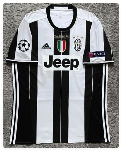 with Front Lettering+Italia Coppa+Scudetto+UCL Patch Retro Jersey 2016-2017 Juventus Home Soccer Jersey Vintage Football Shirt