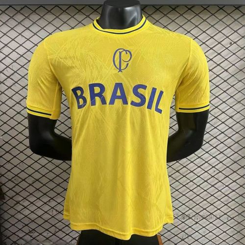 Player Version 2026-2027 Corinthians Yellow Soccer Training Jersey Football Shirt