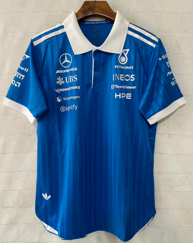 Player Version Mercedes 2026-2027 Blue Racing Jersey Polo