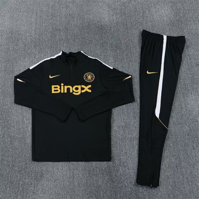 2026-2027 Chelsea Black/White Soccer Training Sweater Jacket Football Jacket and Pants