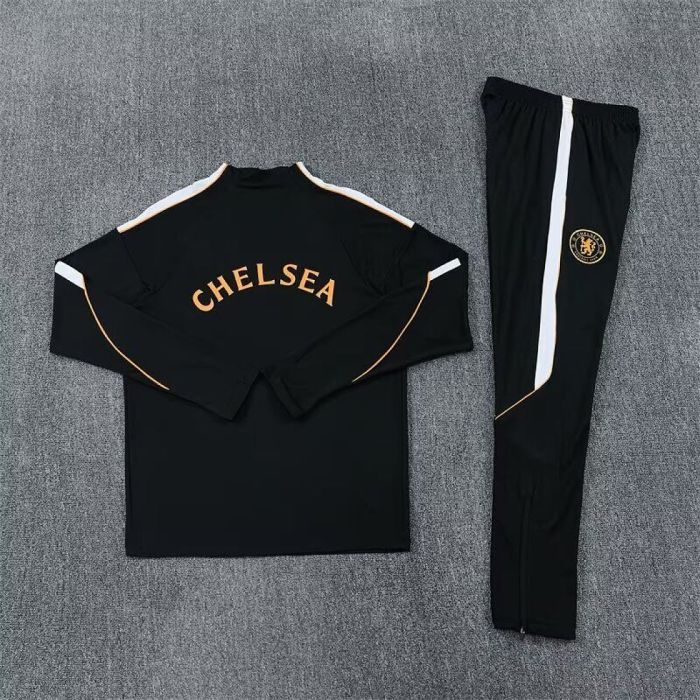 2026-2027 Chelsea Black/White Soccer Training Sweater Jacket Football Jacket and Pants