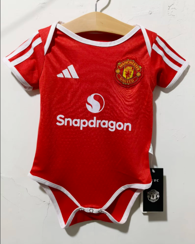 Baby Cloth 2026-2027 Manchester United Home Soccer Jersey Man U Baby Onesies