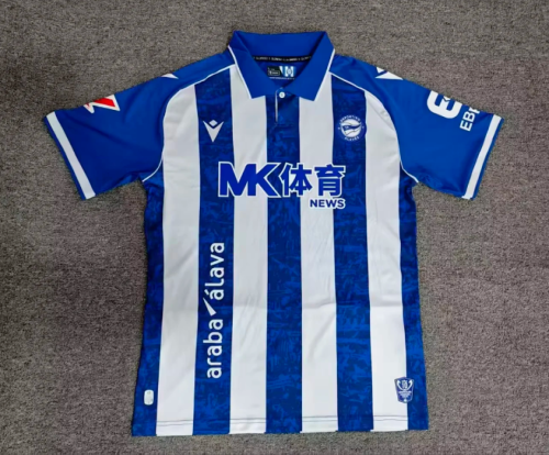 with LALIGA Patch Fan Version 2026-2027 Deportivo Alaves Home Soccer Jersey Football Shirt