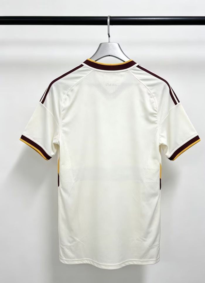 without Sponor Logo Fan Version 2026-2027 As Roma Away White Soccer Jersey Football Shirt