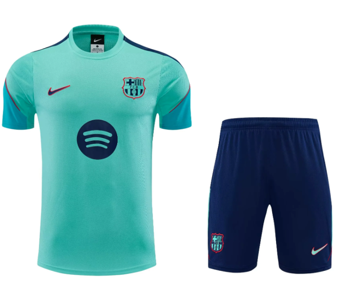 Adult Uniform 2026-2027 Barcelona Green Soccer Training Jersey and Shorts Football Kits
