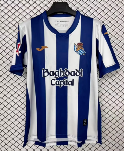 with Laliga Patch Fan Version 2026-2027 Real Sociedad Home Soccer Jersey Football Shirt