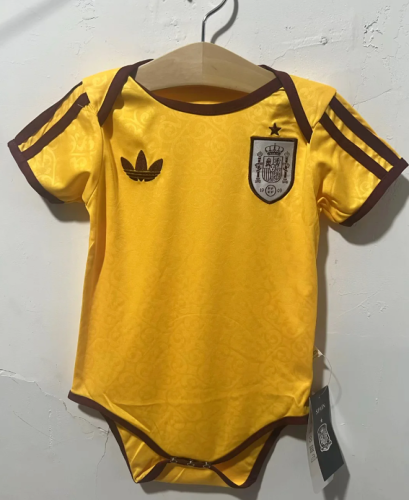 Baby Cloth 2026-2027 Spain Yellow Soccer Jersey Baby Onesies