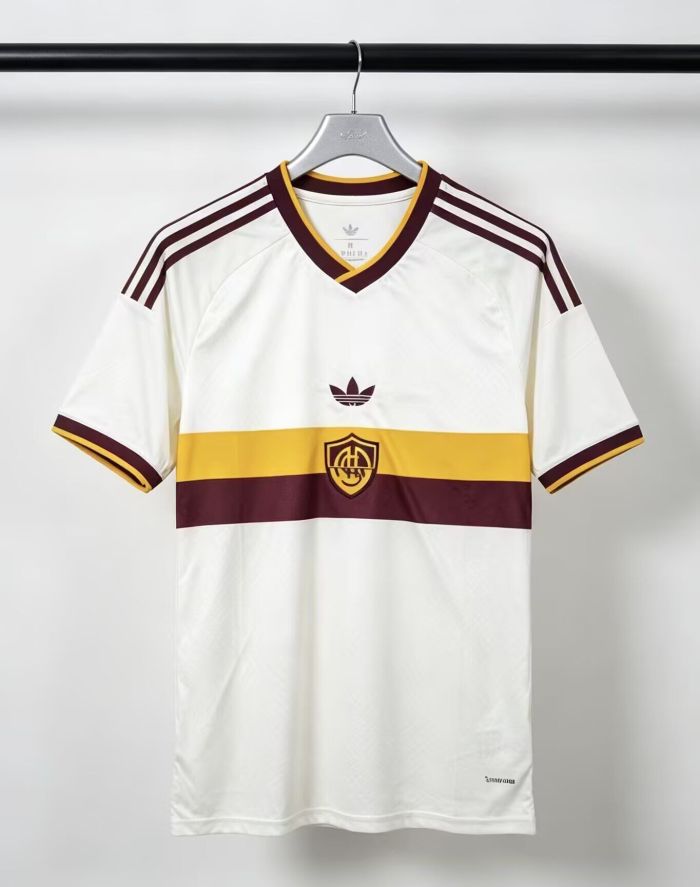 without Sponor Logo Fan Version 2026-2027 As Roma Away White Soccer Jersey Football Shirt