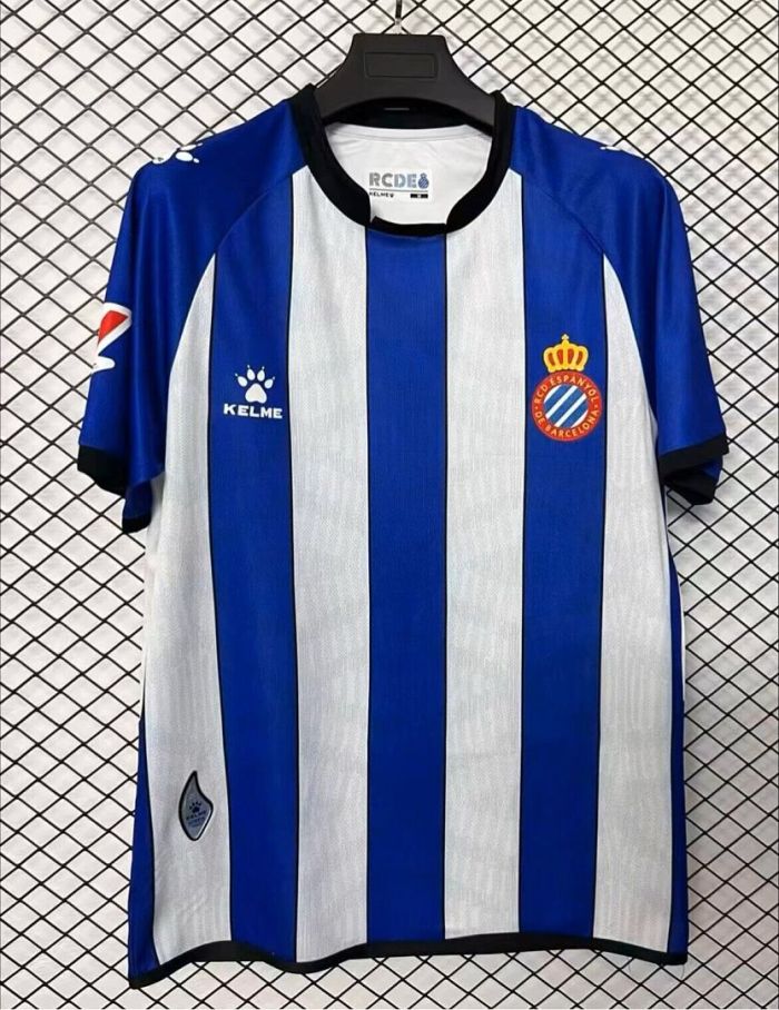 with LALIGA Patch Fan Version 2026-2027 Espanyol Home Soccer Jersey Football Shirt